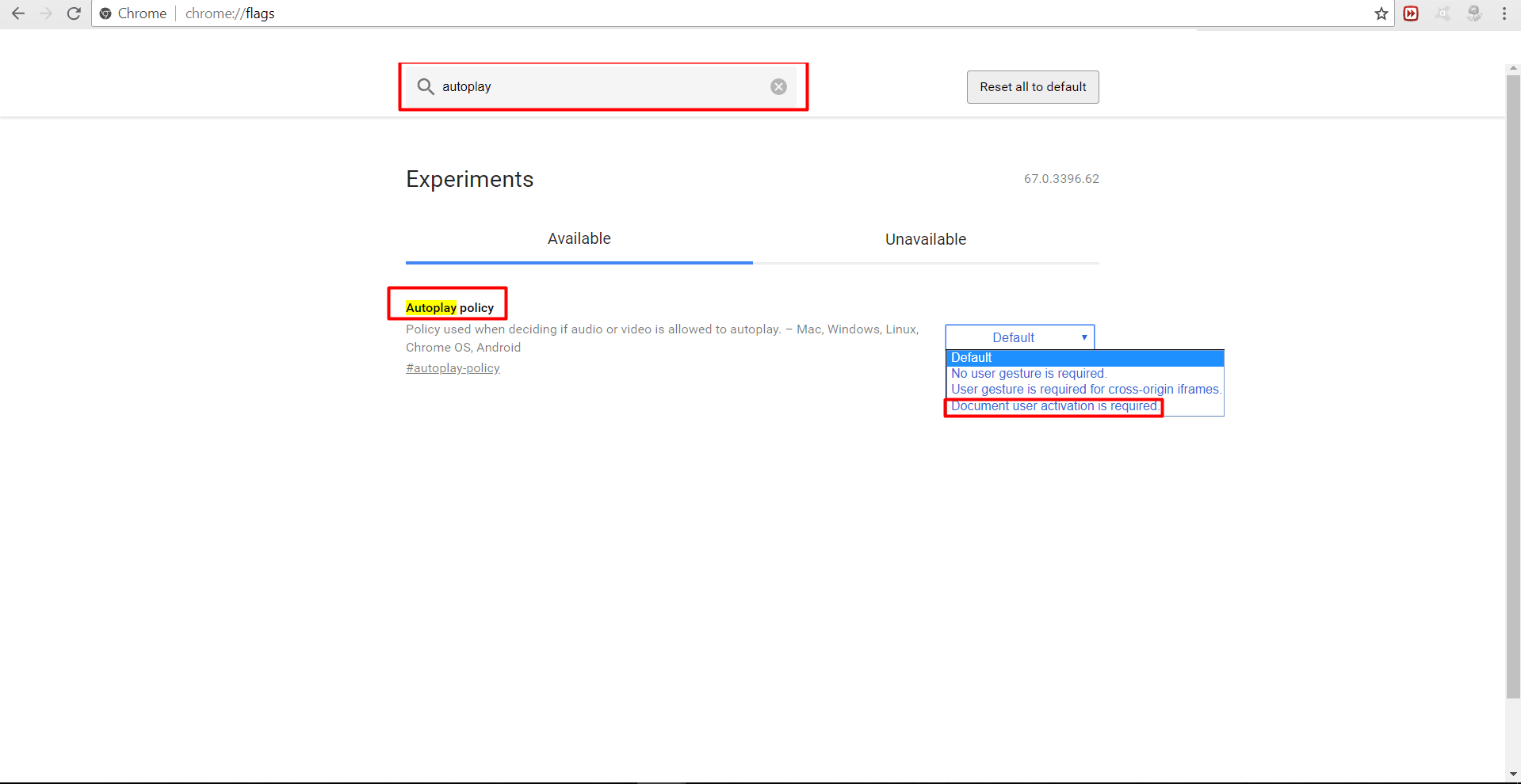 Отключение автоплея в браузере Google Chrome