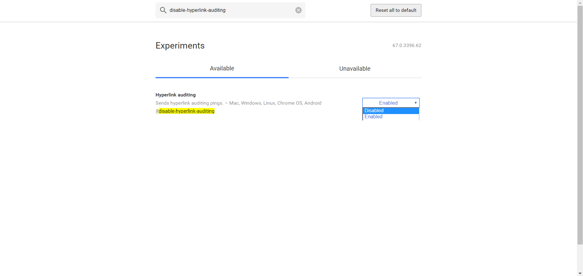 Отключение направления запросов для проверки гиперссылок